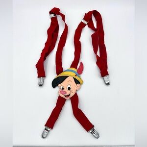 Vintage Disney Kids Leather Pinocchio Suspenders